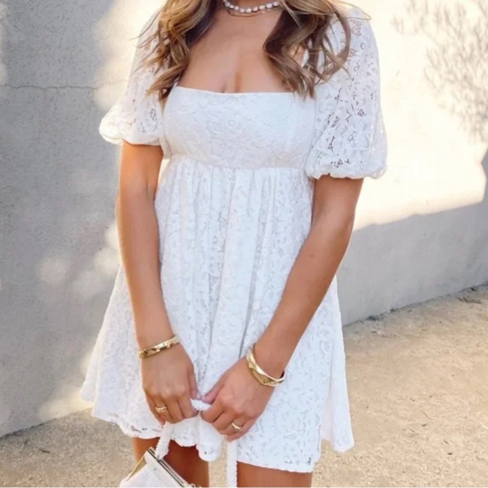 Show me your Mumu Baby doll lace white dress size large